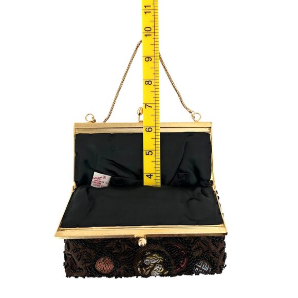 Mister Ernest Vintage Y2K Beaded Embroidered Gold Chain Handbag Purse - Picture 10 of 13